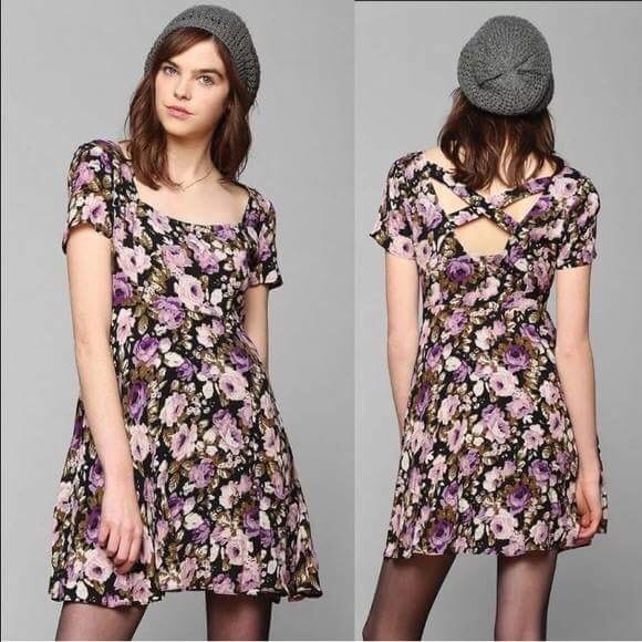 Urban Outfitters Dresses & Skirts - Kimchi Blue Crepe crossback skater dress purple